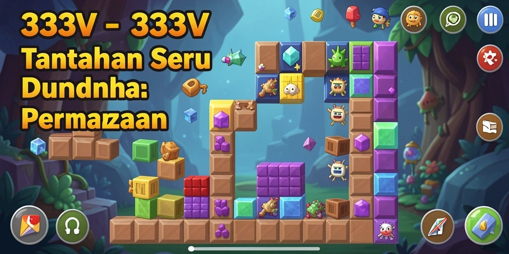 Screenshot gameplay utama 333V menampilkan tantangan Puzzle yang menarik.