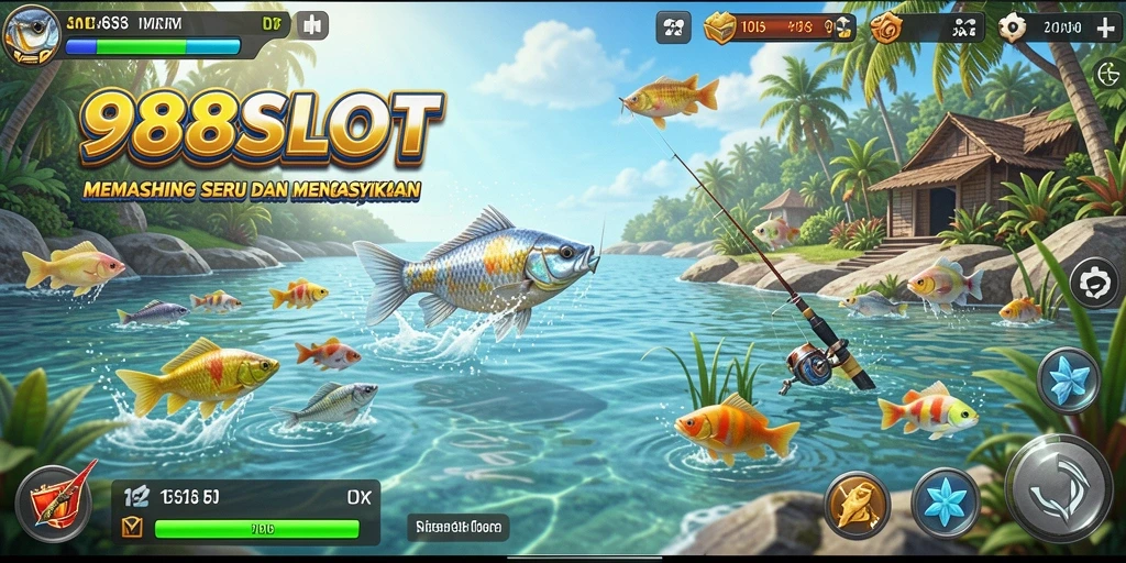 Tampilan menarik saat memancing di game 988SLOT.