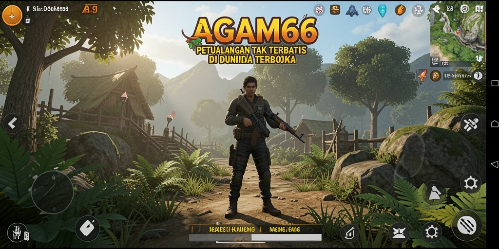 Tampilan gameplay menakjubkan dari AGAM66 di dunia terbuka.