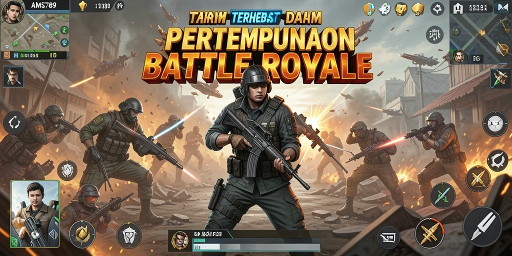Screenshot utama AMS789 menampilkan intensitas pertempuran Battle Royale.