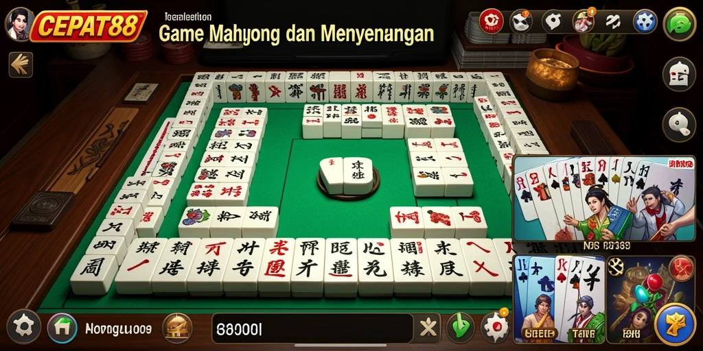 Tampilan gameplay seru CEPAT88 yang memikat para pemain Mahjong.