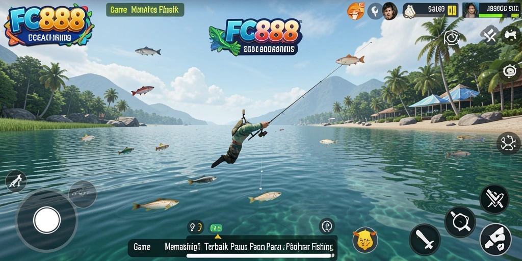 Gambar menangkap ikan dalam permainan memancing FC888 yang seru.