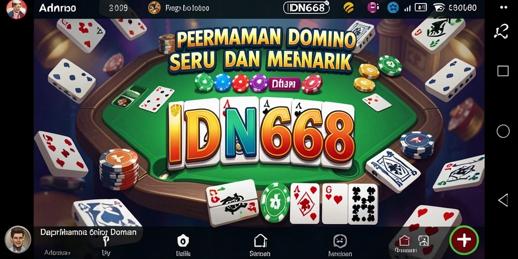Tampilan gameplay seru dari aplikasi IDN668 yang menunjukkan permainan Domino.