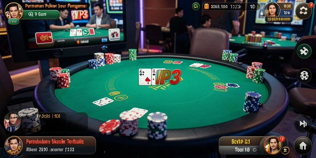 Tampilan gameplay RVIP3 yang menegangkan dan seru dalam permainan poker.