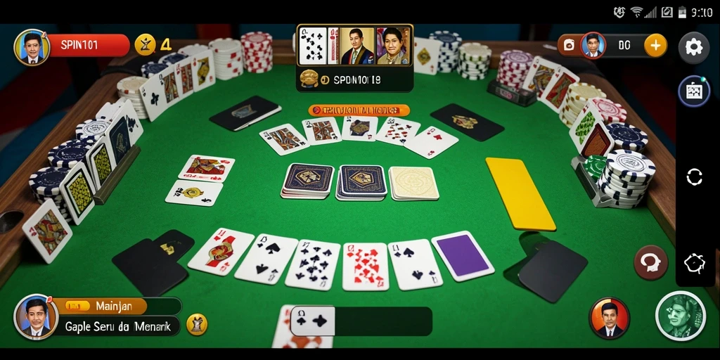 Tampilan gameplay seru SPIN101 dengan fitur Gaple yang menarik.