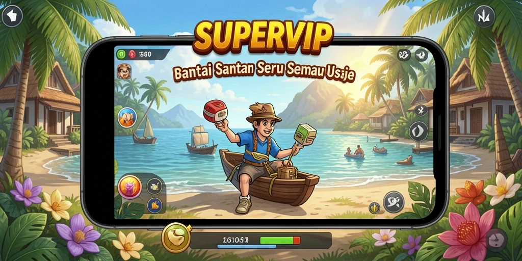 Screenshot utama menampilkan gameplay seru dan interaktif SUPERVIP.
