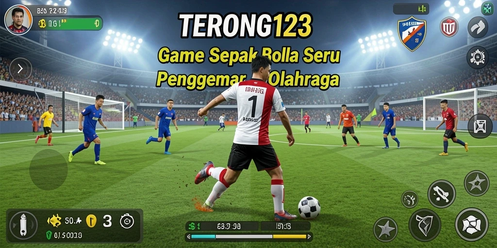 Tangkapan layar menampilkan aksi permainan sepak bola yang intens.